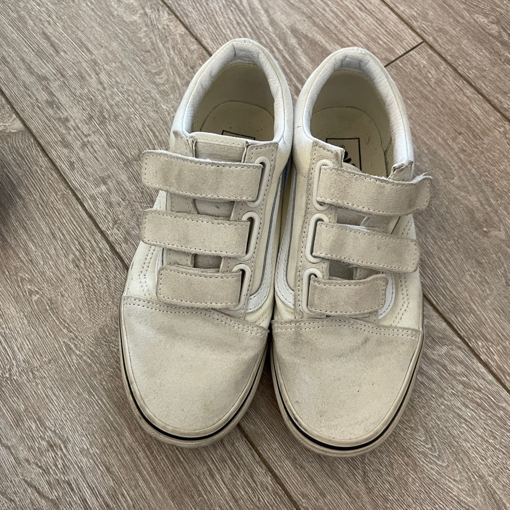 Cream Velcro Vans